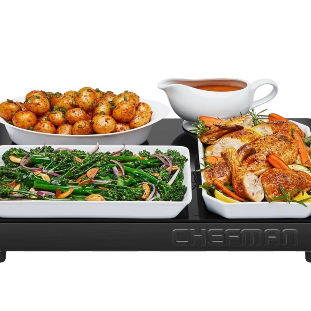Chefman Black Warming Tray for Home Kitchen- New in box
